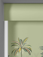 Sara Miller Soft Olive Green Palm Garden Border Made to Measure Roller Blind - Image 5 of 6