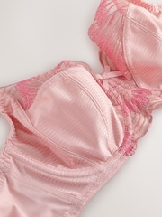 Pink DD+ Non Pad Full Cup Side Support Embroidered Bra - Image 7 of 8