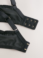 Black DD+ Non Pad Plunge N. Premium Embroidery Bra - Image 8 of 8