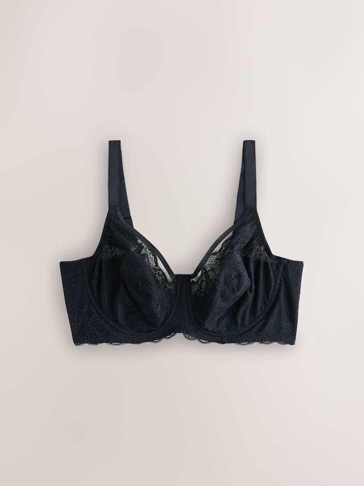 Black F-K Ultimate Support Lace Non Pad Full Cup Bra - Image 1 of 3