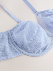 Blue DD+ Non Pad Plunge Lace Bra - Image 7 of 8