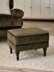 Plush Chenille Moss Green Sherlock Storage Footstool - Image 1 of 8