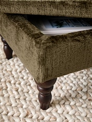 Plush Chenille Moss Green Sherlock Storage Footstool - Image 4 of 8