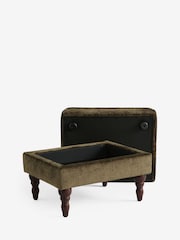 Plush Chenille Moss Green Sherlock Storage Footstool - Image 6 of 8
