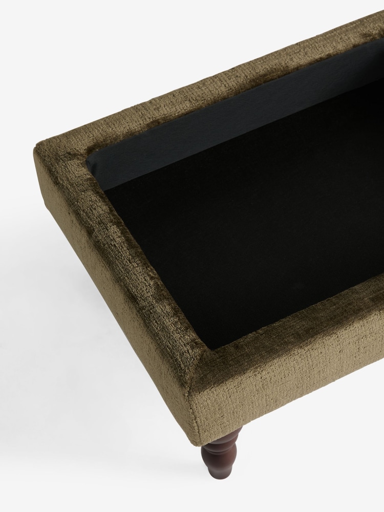 Plush Chenille Moss Green Sherlock Storage Footstool - Image 8 of 8 Plush Chenille Moss Green Sherlock Storage Footstool - Image 8 of 8