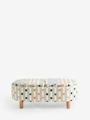Chunky Stripe Geo Grey Ashton Upholstered Large Storage Stool - Image 7 of 11