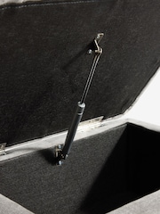 Buttoned Fine Chenille Mid Grey Albury Small Footstool - Image 10 of 11