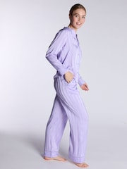 Boux Avenue Purple Luxe Satin Stripe Long Pyjamas Set - صورة 3 من 5