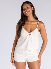Boux Avenue Vintage Floral Print White Cami & Short Pyjama Set - Image 1 of 5
