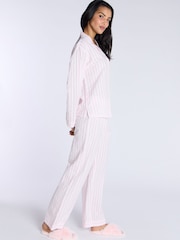 وردي - Boux Avenue Pink Seersucker Stripe Long 100% Cotton Pyjamas Set - صورة 2 من 5