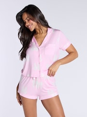 Boux Avenue Pink Bow Print Modal Short Pyjamas Set - Image 1 of 5