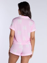 Boux Avenue Pink Bow Print Modal Short Pyjamas Set - Image 2 of 5