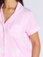 Boux Avenue Pink Bow Print Modal Short Pyjamas Set - Image 5 of 5
