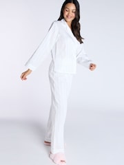 أبيض - Boux Avenue Pink Stripe Cotton Long Pyjamas Set - صورة 2 من 5