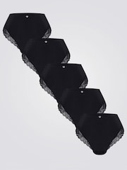 Boux Avenue Microfibre High Waist Black Briefs 5 Pack - Image 1 of 1