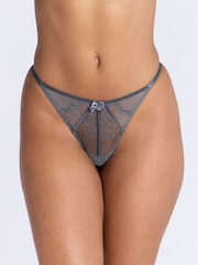 Boux Avenue Grey Hailey Lace Tanga Thong - Image 1 of 1