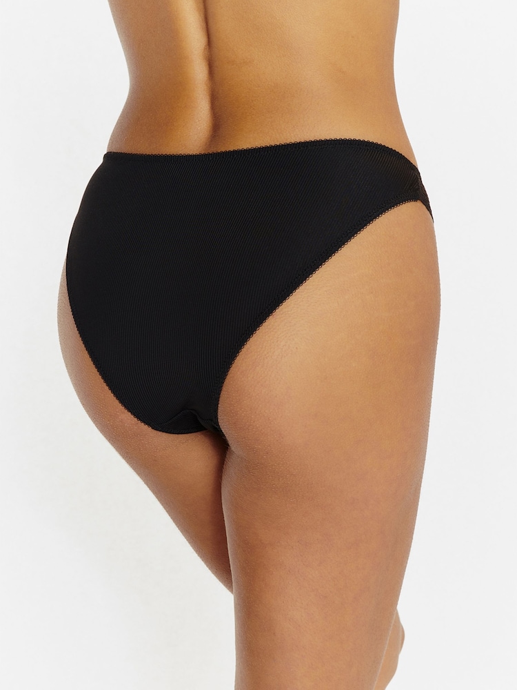 Boux Avenue Black Paige Microfibre & Lace High Leg 5 Pack Briefs - Image 3 of 3