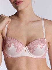 Rosa - Boux Avenue Pink Etta Satin & Lace Padded Balconette Bra - Imagen 3 de 3
