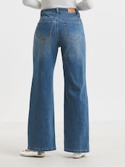 Simply Be Blue Wide Fit Tie Front Wide Leg Jeans - Image 2 of 4