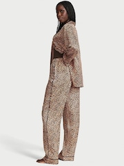 Victoria's Secret Leopard Nude Satin Long Pyjamas Set - Image 2 of 4