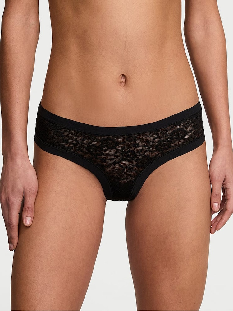 Victoria's Secret Black Cheeky Lace Knickers - Image 1 of 3 Victoria's Secret Black Cheeky Lace Knickers - Image 1 of 3