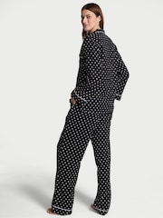 Victoria's Secret Black/Pretty Blossom Dot Flannel Long Pyjamas Set - Image 2 of 3
