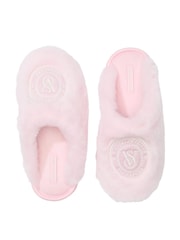 Victoria's Secret Pretty Blossom Pink Closed Toe Faux Fur Slippers - Image 1 of 2