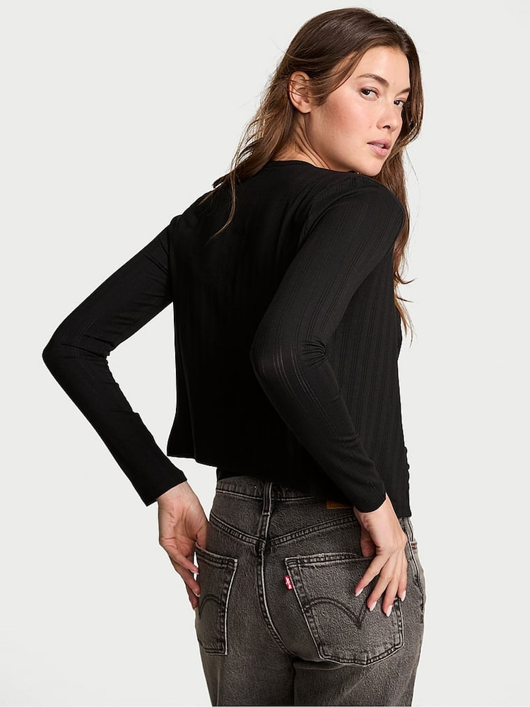 Victoria's Secret Black Modal Cardigan - Image 2 of 3