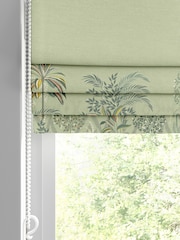 Sara Miller Soft Olive Green Palm Garden Border Made to Measure Roman Blind - Image 2 of 6