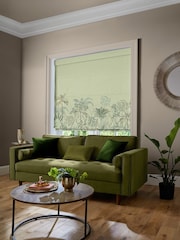Sara Miller Soft Olive Green Palm Garden Border Made to Measure Roman Blind - Image 5 of 6