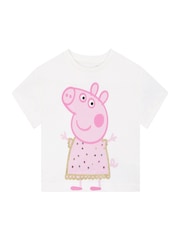 Character Pink Peppa Pig Glitter 100% Cotton Top And Skirt Set - Image 2 of 6