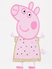 Character Pink Peppa Pig Glitter 100% Cotton Top And Skirt Set - Image 3 of 6