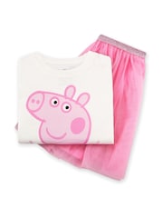 Character Pink Peppa Pig Glitter 100% Cotton Top And Skirt Set - Image 6 of 6