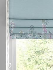 Sara Miller Dusky Blue Botanic Paradise Border Made to Measure Roman Blind - Image 2 of 6