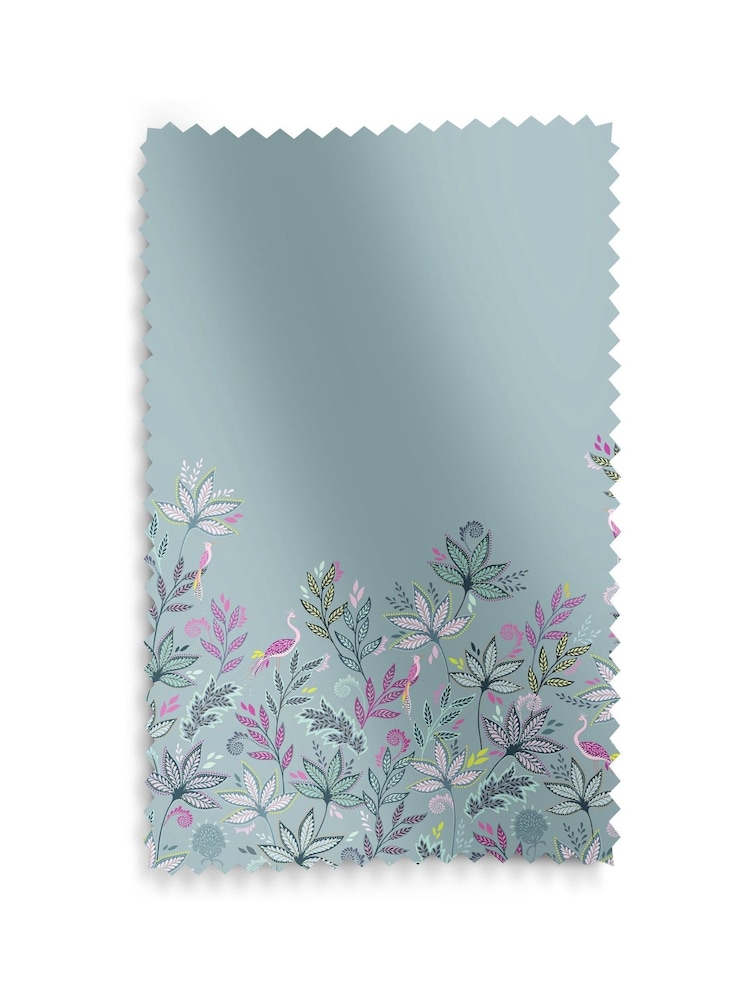 Sara Miller Dusky Blue Botanic Paradise Border Made to Measure Roman Blind - Image 6 of 6