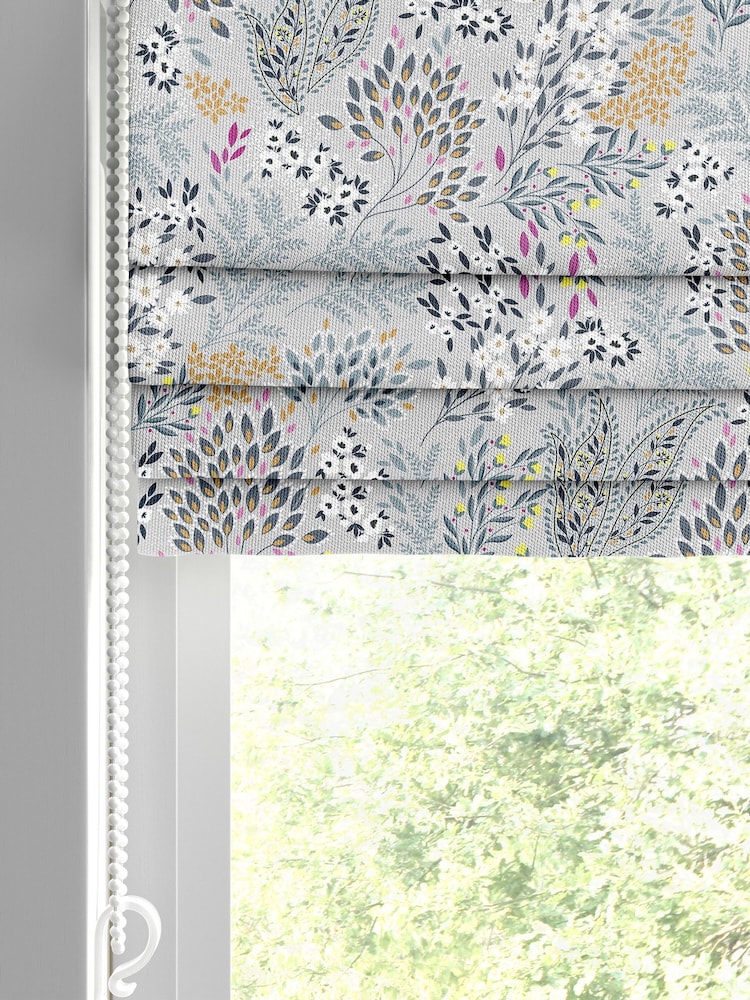 Sara Miller Soft Grey Songbird Made to Measure Roman Blind - Image 2 of 6