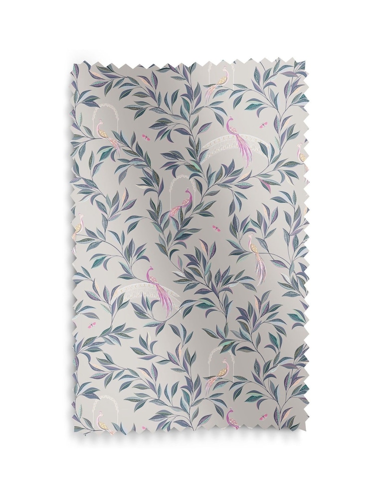 Sara Miller Warm Grey Ornamental Peacock Made to Measure Roman Blind - Image 6 of 6