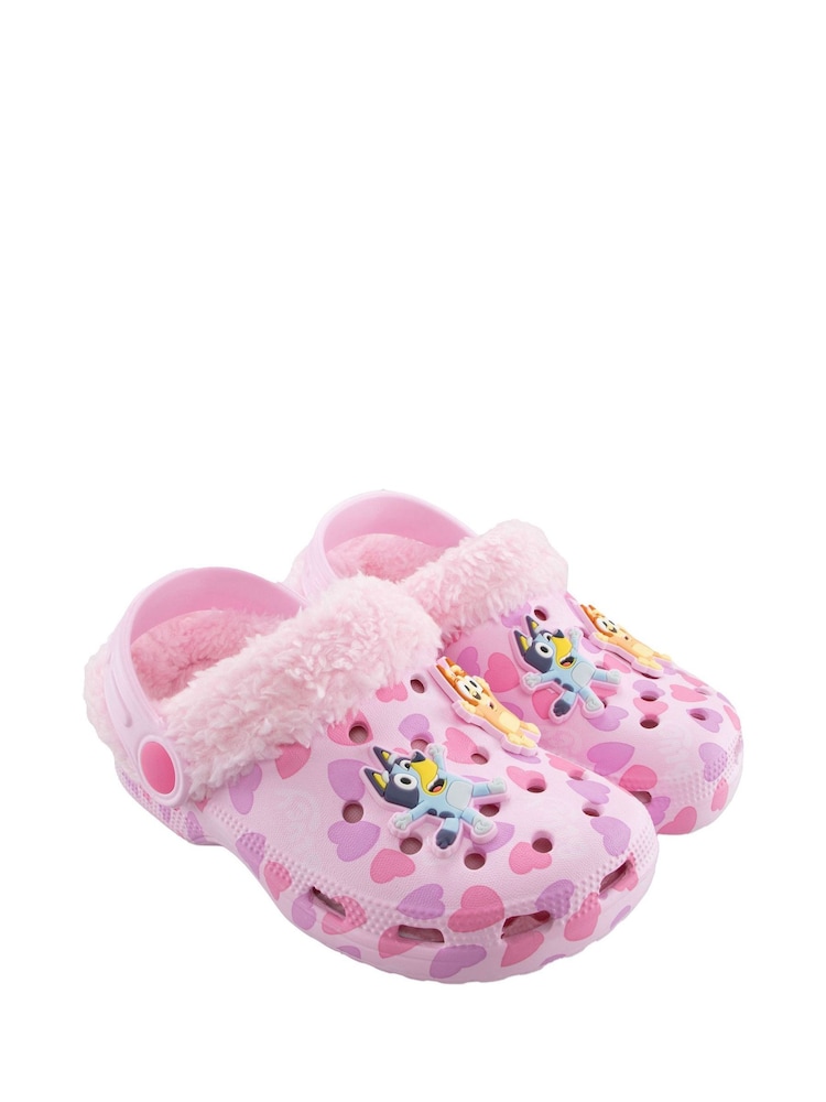 Character Pink Bluey And Bingo Fleece Lined Clogs - Image 1 of 5