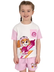 Character Pink PAW Patrol Skye 100% Cotton T-Shirt And Shorts Set - Image 1 of 12