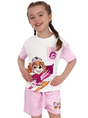 Character Pink PAW Patrol Skye 100% Cotton T-Shirt And Shorts Set - Image 3 of 12