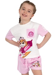 Character Pink PAW Patrol Skye 100% Cotton T-Shirt And Shorts Set - Image 6 of 12