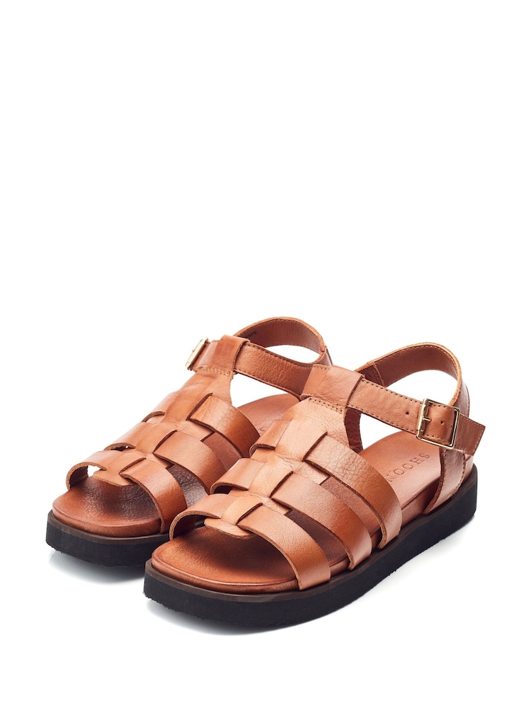Moda in Pelle Shipshape Square Toe Leather Gladiator Sandals - Image 2 of 4