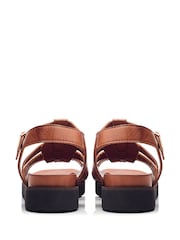 Moda in Pelle Shipshape Square Toe Leather Gladiator Sandals - Image 3 of 4