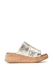 Moda in Pelle Kalimeres Low Cork Flatform Sandals With Ruche Leather Upper - Image 1 of 4
