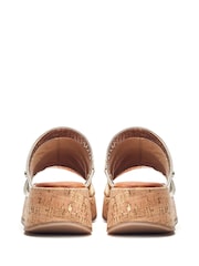 Moda in Pelle Kalimeres Low Cork Flatform Sandals With Ruche Leather Upper - Image 3 of 4