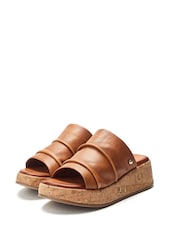 Moda in Pelle Kalimeres Low Cork Flatform Sandals With Ruche Leather Upper - Image 2 of 4