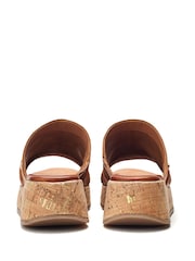 Moda in Pelle Kalimeres Low Cork Flatform Sandals With Ruche Leather Upper - Image 3 of 4