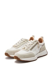 Moda in Pelle Delphinea Chunky Lace Up Leather Runner White Trainers - Image 2 of 4