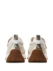Moda in Pelle Delphinea Chunky Lace Up Leather Runner White Trainers - Image 3 of 4