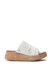 Moda in Pelle Kalimeres Low Cork Flatform Sandals With Ruche Leather Upper - Image 1 of 4